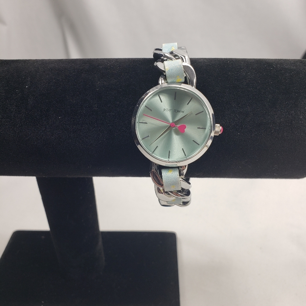 Betsey Johnson Silver Tone and Light Blue Watch